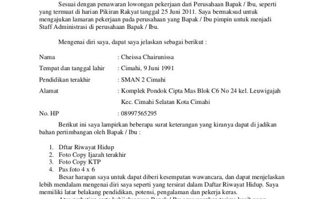 Detail Contoh Surat Lamaran Tanpa Nama Perusahaan Nomer 53