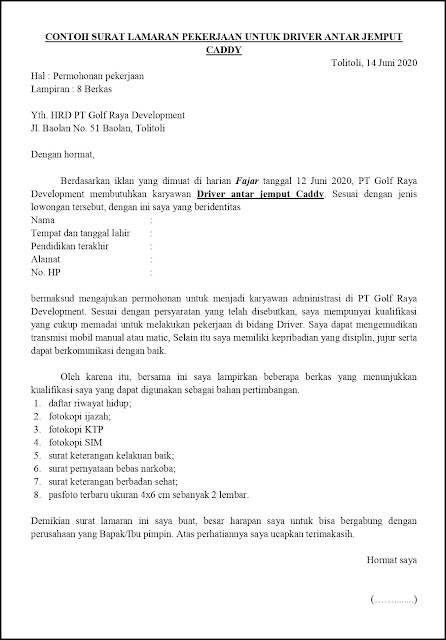 Detail Contoh Surat Lamaran Training Nomer 20