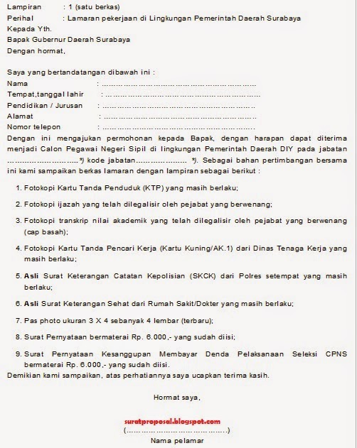 Detail Contoh Surat Lamaran Untuk Cpns 2018 Nomer 23