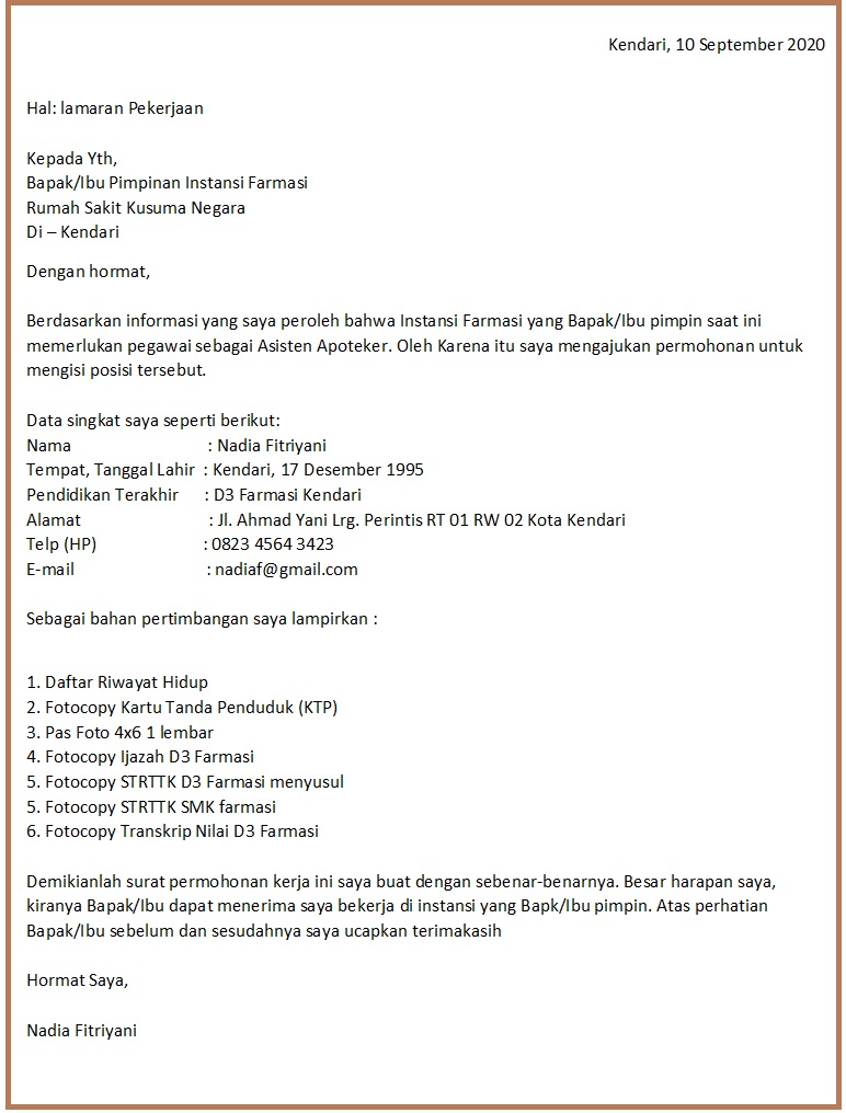 Detail Contoh Surat Lamaran Via Email Nomer 29