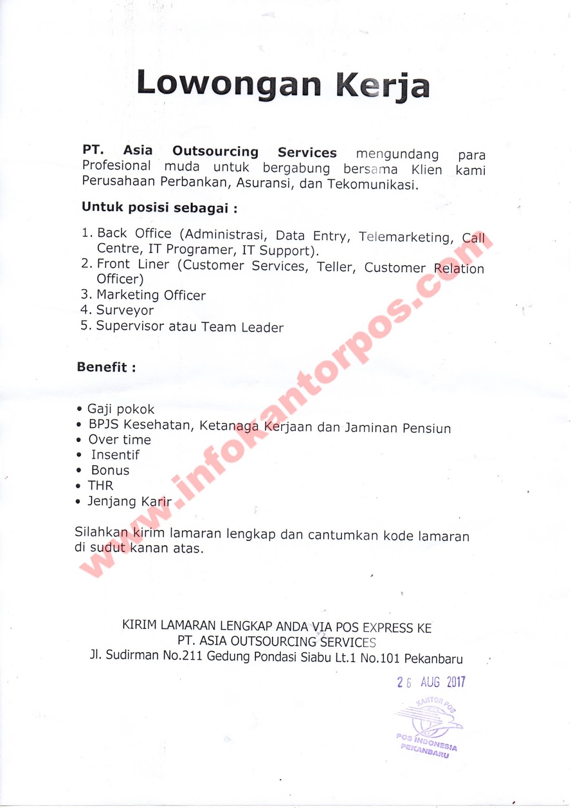 Detail Contoh Surat Lamaran Via Pos Nomer 57