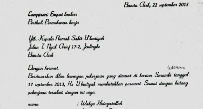 Detail Contoh Surat Lamaran Yang Baik Dan Benar 2016 Nomer 26