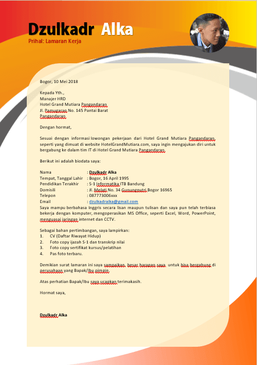 Detail Contoh Surat Lamaran Yang Baik Dan Menarik Nomer 22