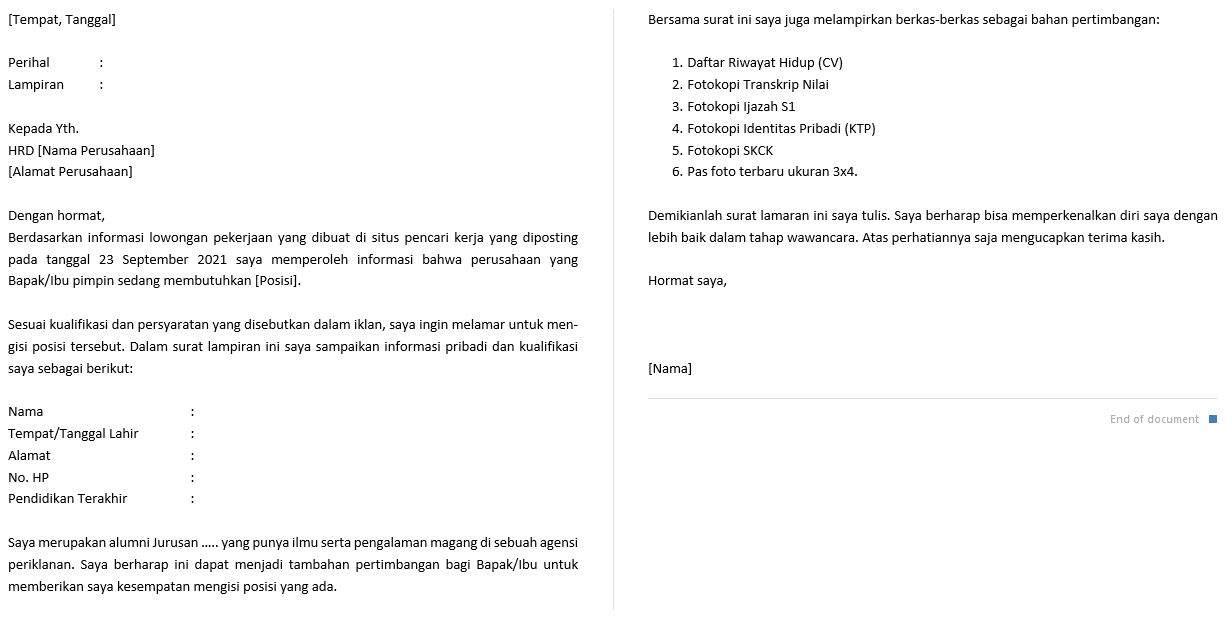 Detail Contoh Surat Lamarandoc Nomer 52