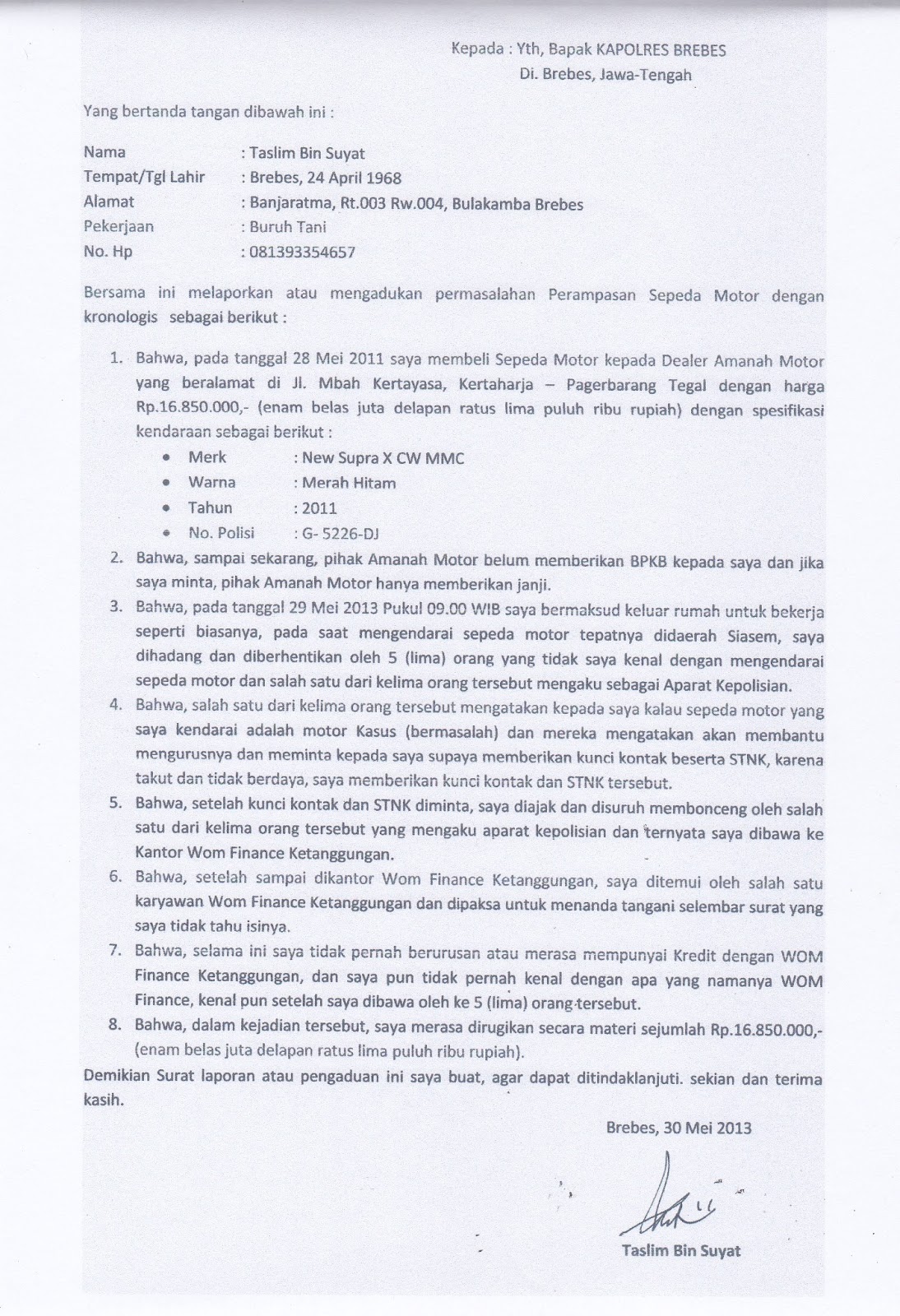 Detail Contoh Surat Laporan Nomer 39