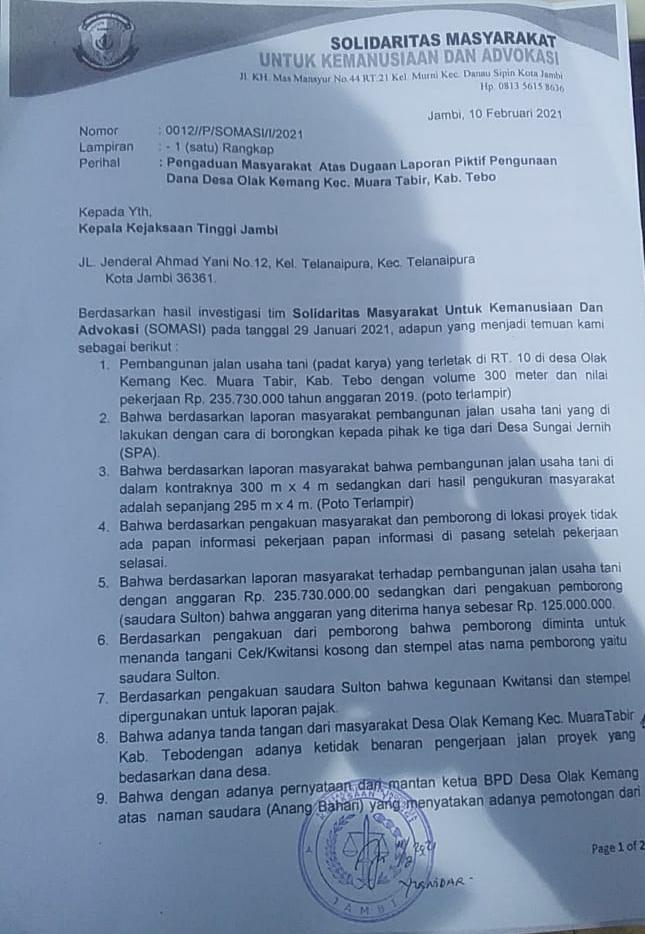 Detail Contoh Surat Laporan Dugaan Korupsi Nomer 38