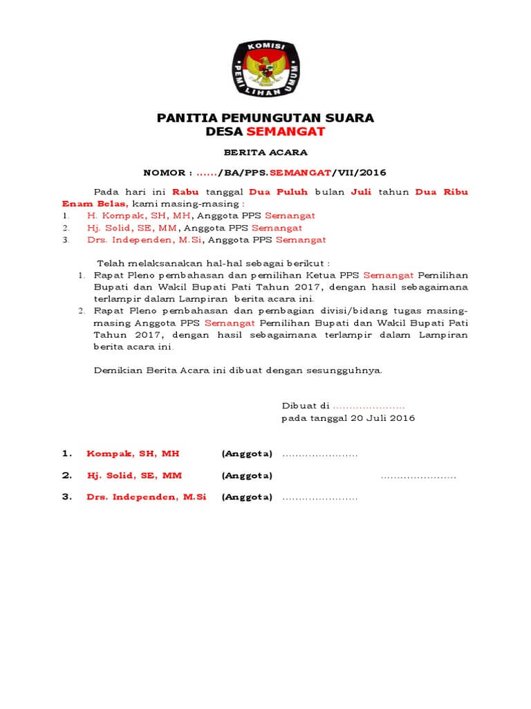 Detail Contoh Surat Laporan Hasil Rapat Nomer 46