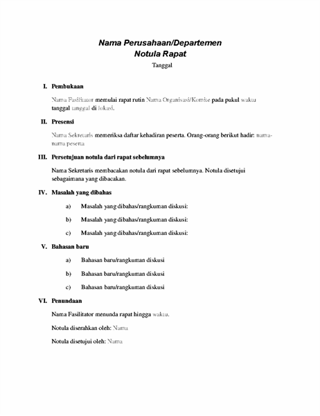 Detail Contoh Surat Laporan Hasil Rapat Nomer 49