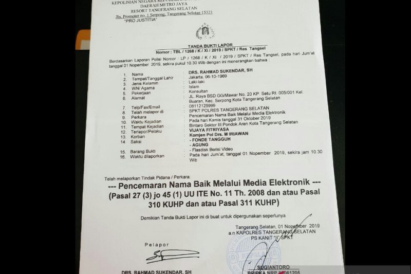 Detail Contoh Surat Laporan Pencemaran Nama Baik Ke Polisi Nomer 12