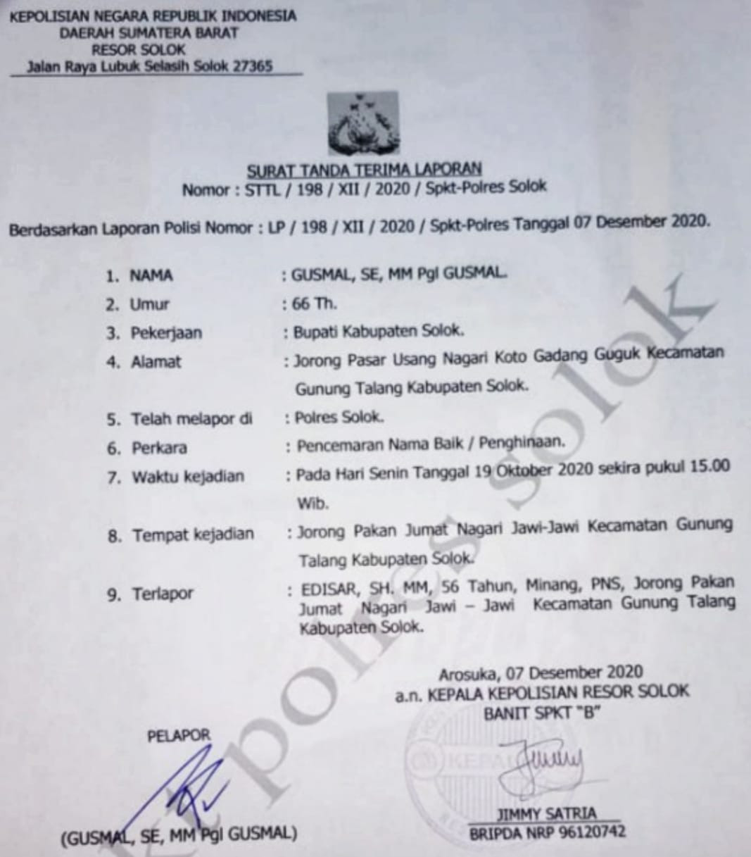 Detail Contoh Surat Laporan Pencemaran Nama Baik Ke Polisi Nomer 15