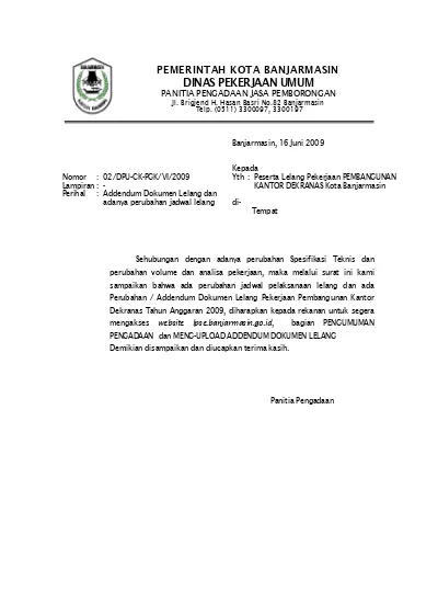 Detail Contoh Surat Lelang Nomer 27