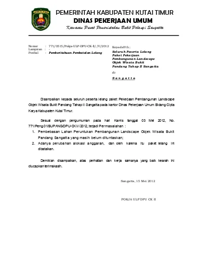 Detail Contoh Surat Lelang Nomer 30