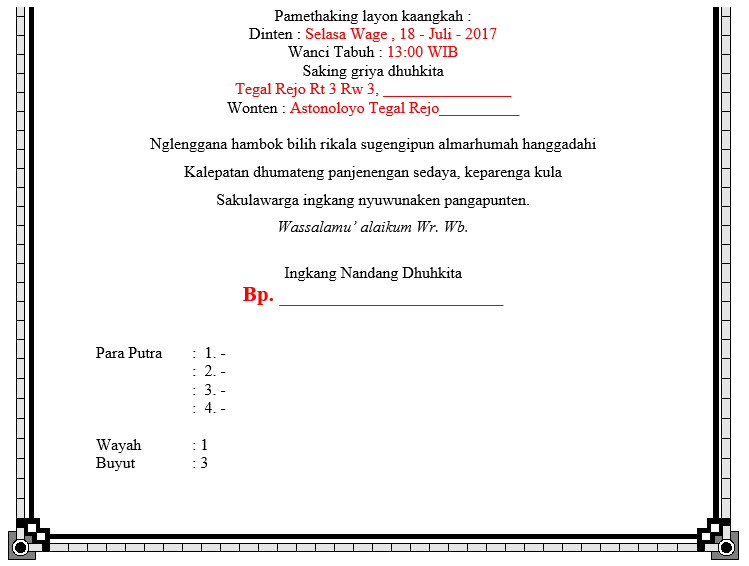 Detail Contoh Surat Lelayu Nomer 44