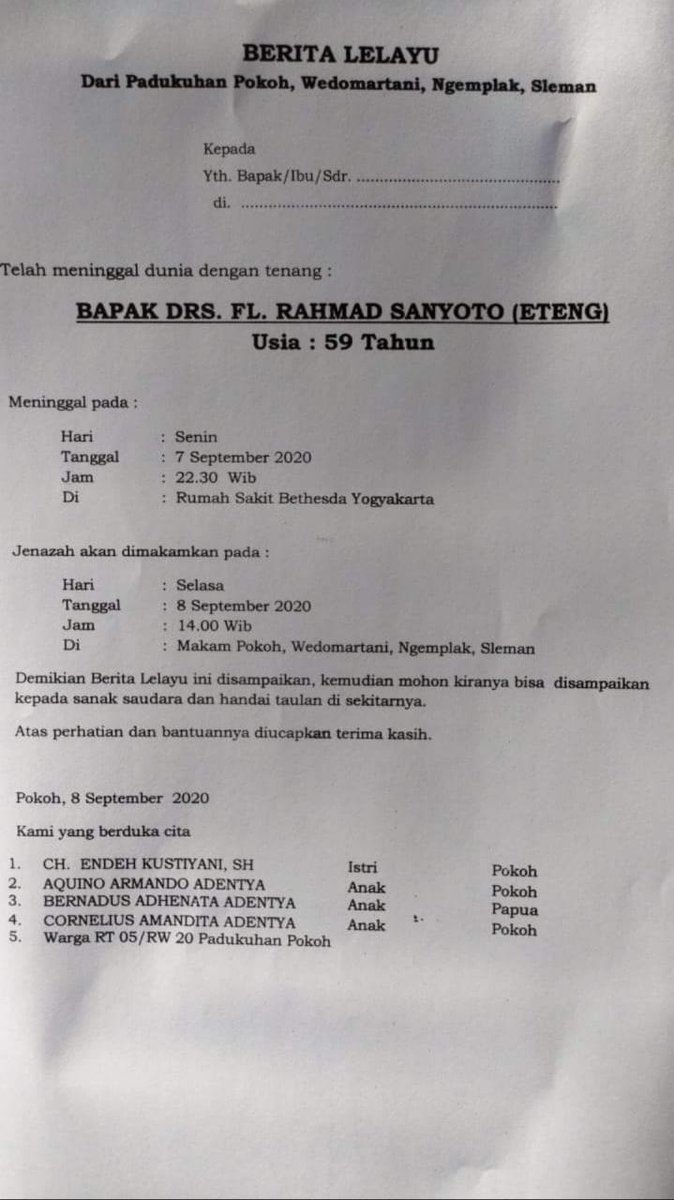 Detail Contoh Surat Lelayu Bahasa Indonesia Nomer 52