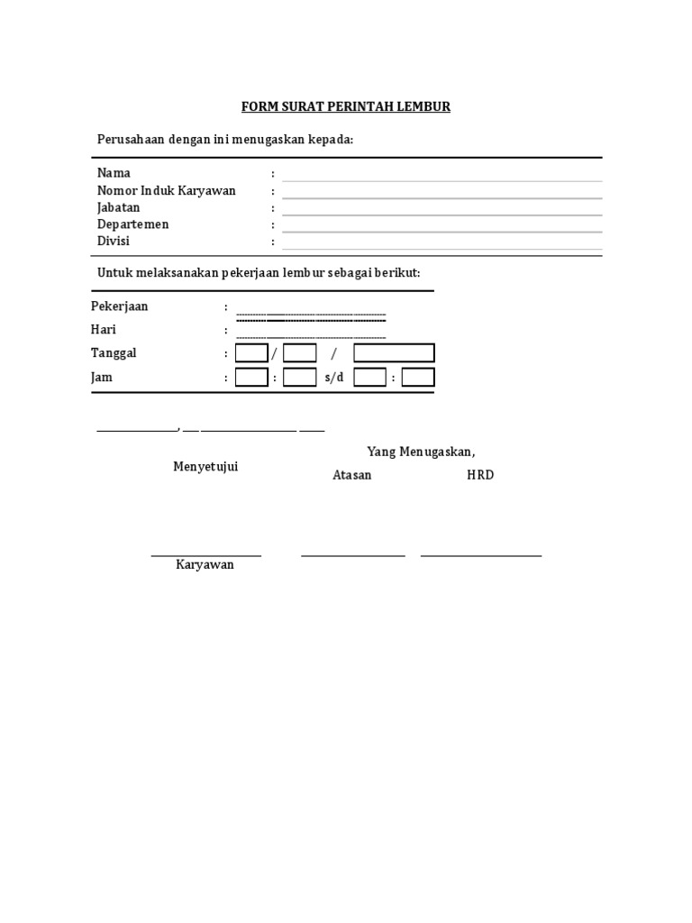 Detail Contoh Surat Lembur Nomer 17