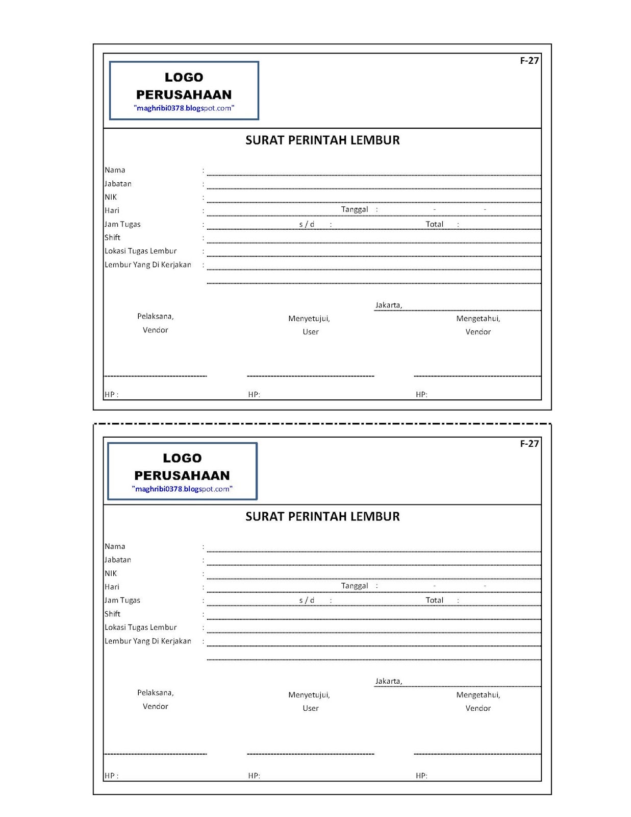 Detail Contoh Surat Lembur Kerja Nomer 22