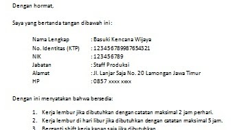 Detail Contoh Surat Lembur Kerja Nomer 31