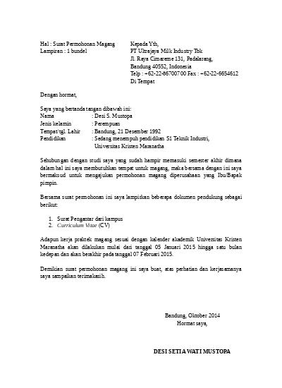 Detail Contoh Surat Magang Mahasiswa Nomer 15