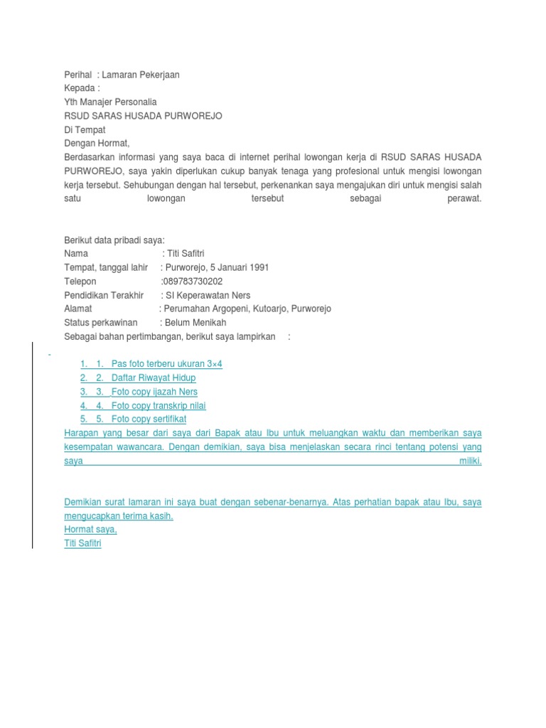 Detail Contoh Surat Magang Pribadi Nomer 34