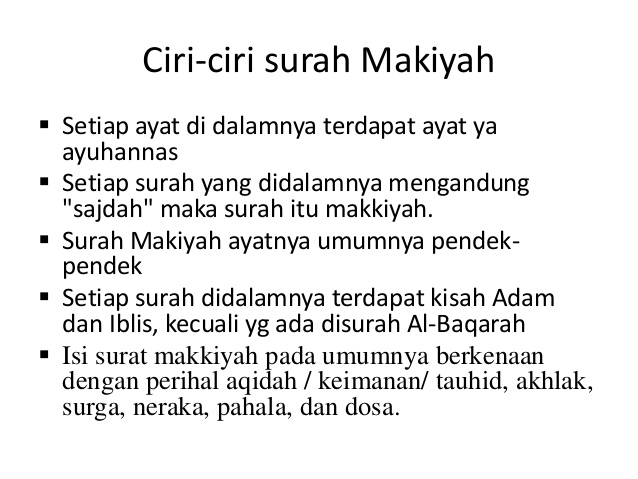 Detail Contoh Surat Makkiyah Dan Madaniyah Nomer 11