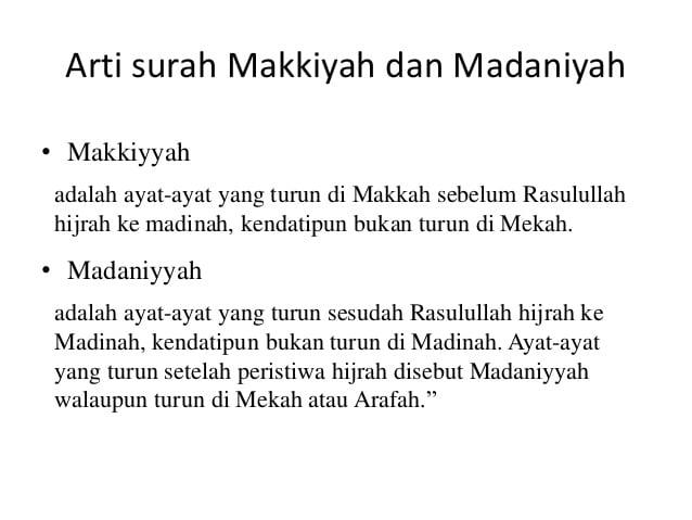 Detail Contoh Surat Makkiyah Dan Madaniyah Nomer 13