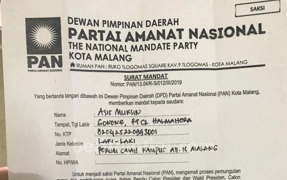 Detail Contoh Surat Mandat Saksi Nomer 13