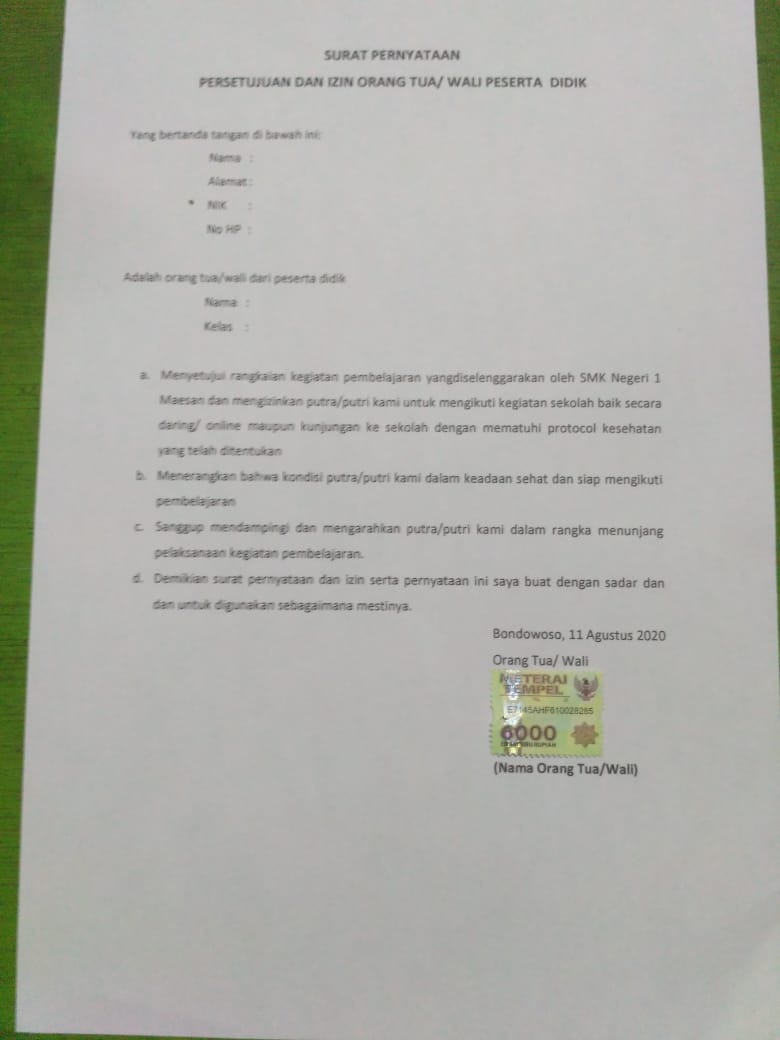 Detail Contoh Surat Materai Nomer 20