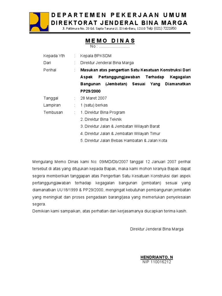 Detail Contoh Surat Memo Nomer 22