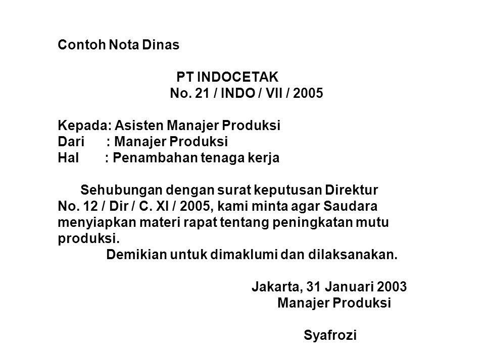 Download Contoh Surat Memo Dan Nota Nomer 10