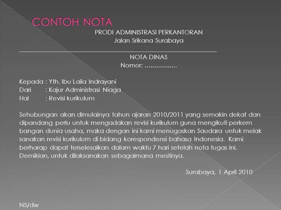 Detail Contoh Surat Memo Dan Nota Nomer 11