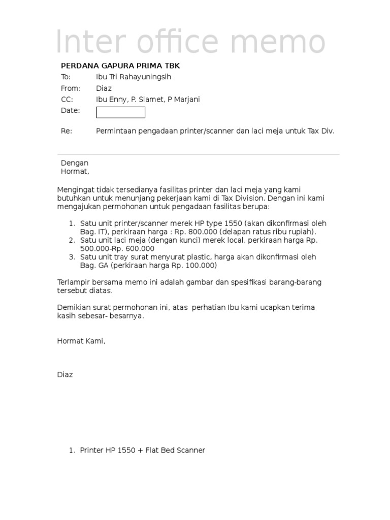 Detail Contoh Surat Memo Dan Nota Nomer 47