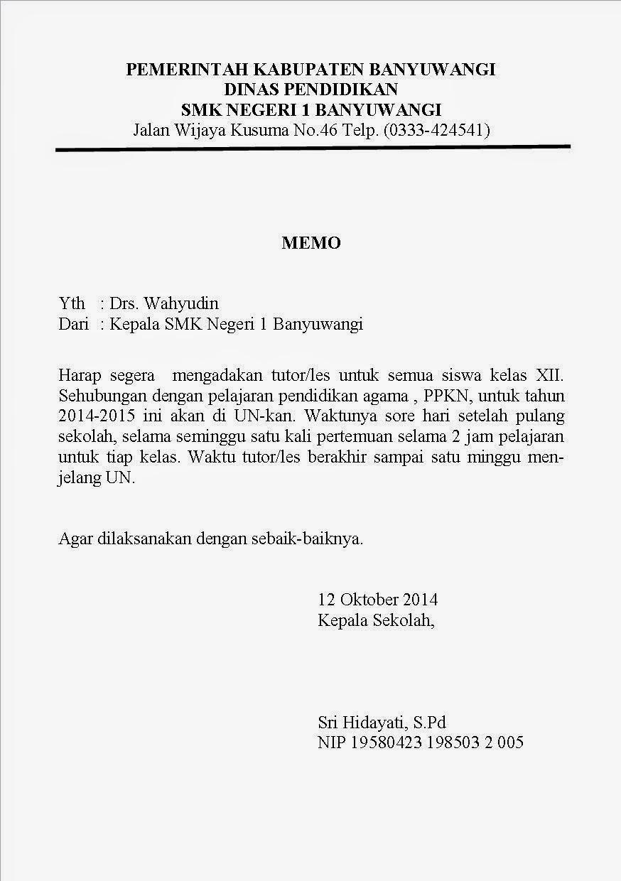 Detail Contoh Surat Memo Dan Nota Nomer 5