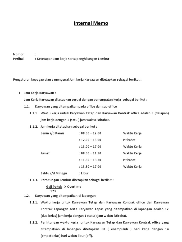 Detail Contoh Surat Memo Internal Nomer 37