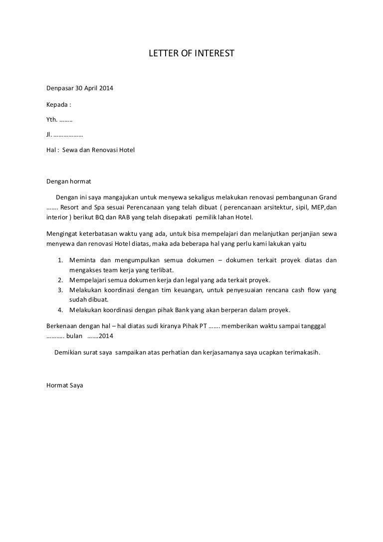 Detail Contoh Surat Minat Letter Of Intent Nomer 18