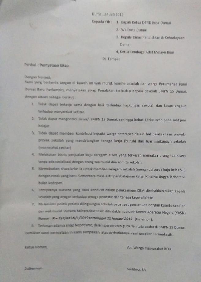 Contoh Surat Mosi Tidak Percaya Kepada Pimpinan - KibrisPDR