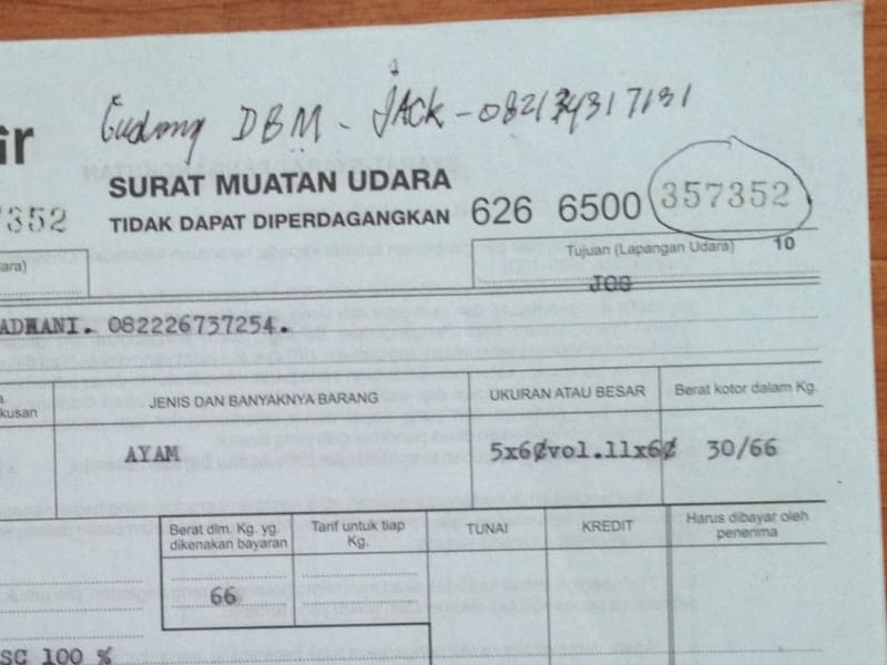 Contoh Surat Muatan Udara - KibrisPDR