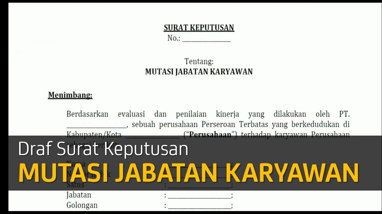 Detail Contoh Surat Mutasi Karyawan Nomer 23