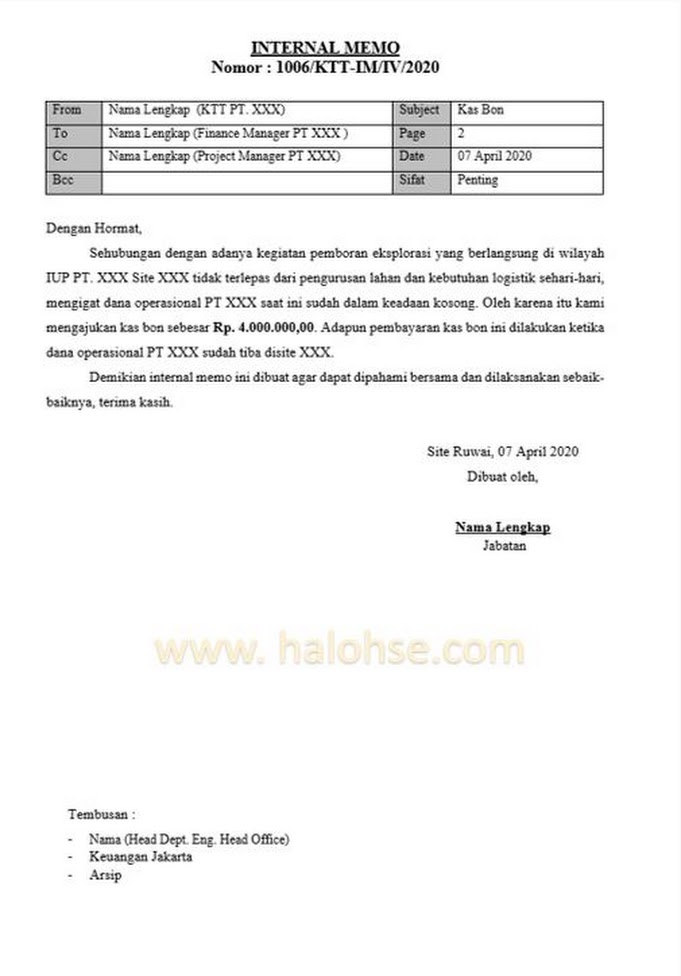 Detail Contoh Surat Mutasi Karyawan Nomer 35