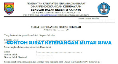 Detail Contoh Surat Mutasi Sekolah Nomer 29