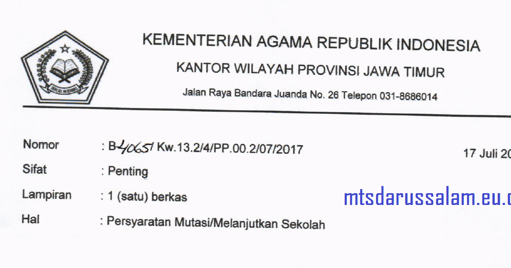 Detail Contoh Surat Mutasi Siswa Nomer 32