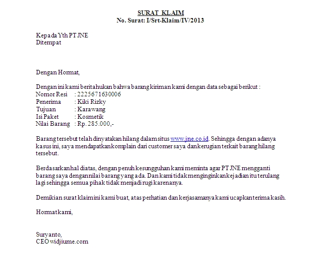 Detail Contoh Surat Niaga Bahasa Inggris Nomer 33