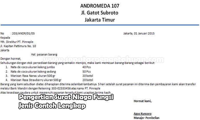 Detail Contoh Surat Niaga Bahasa Inggris Nomer 54