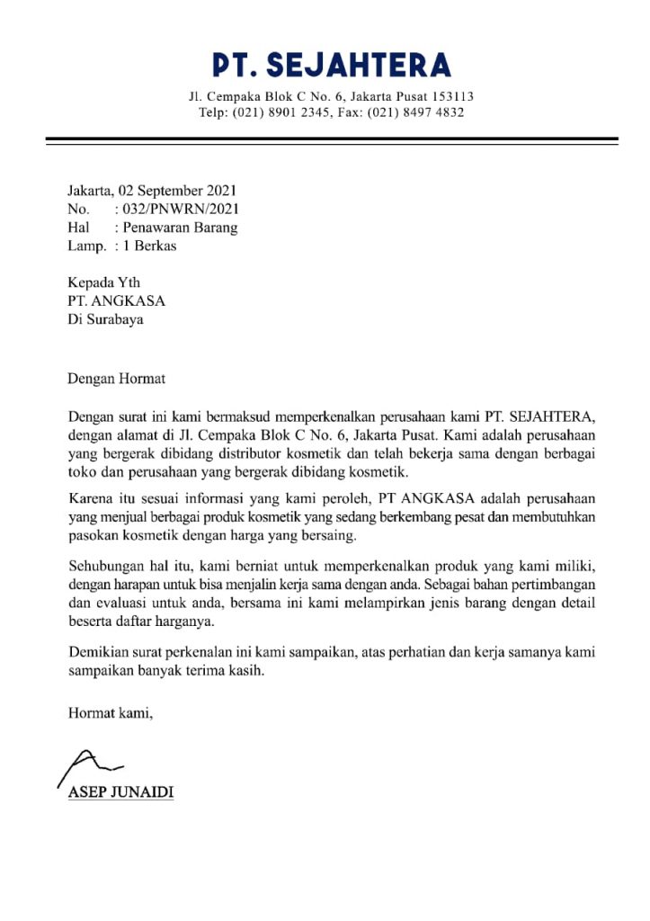 Detail Contoh Surat Niaga Pengiriman Barang Nomer 10