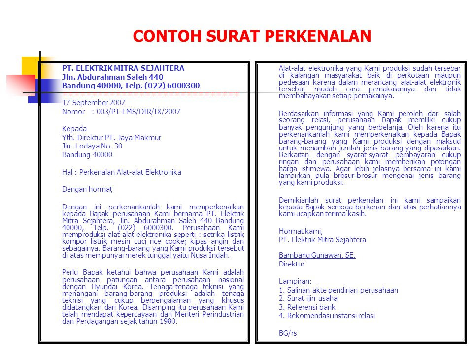 Detail Contoh Surat Niaga Perkenalan Nomer 25