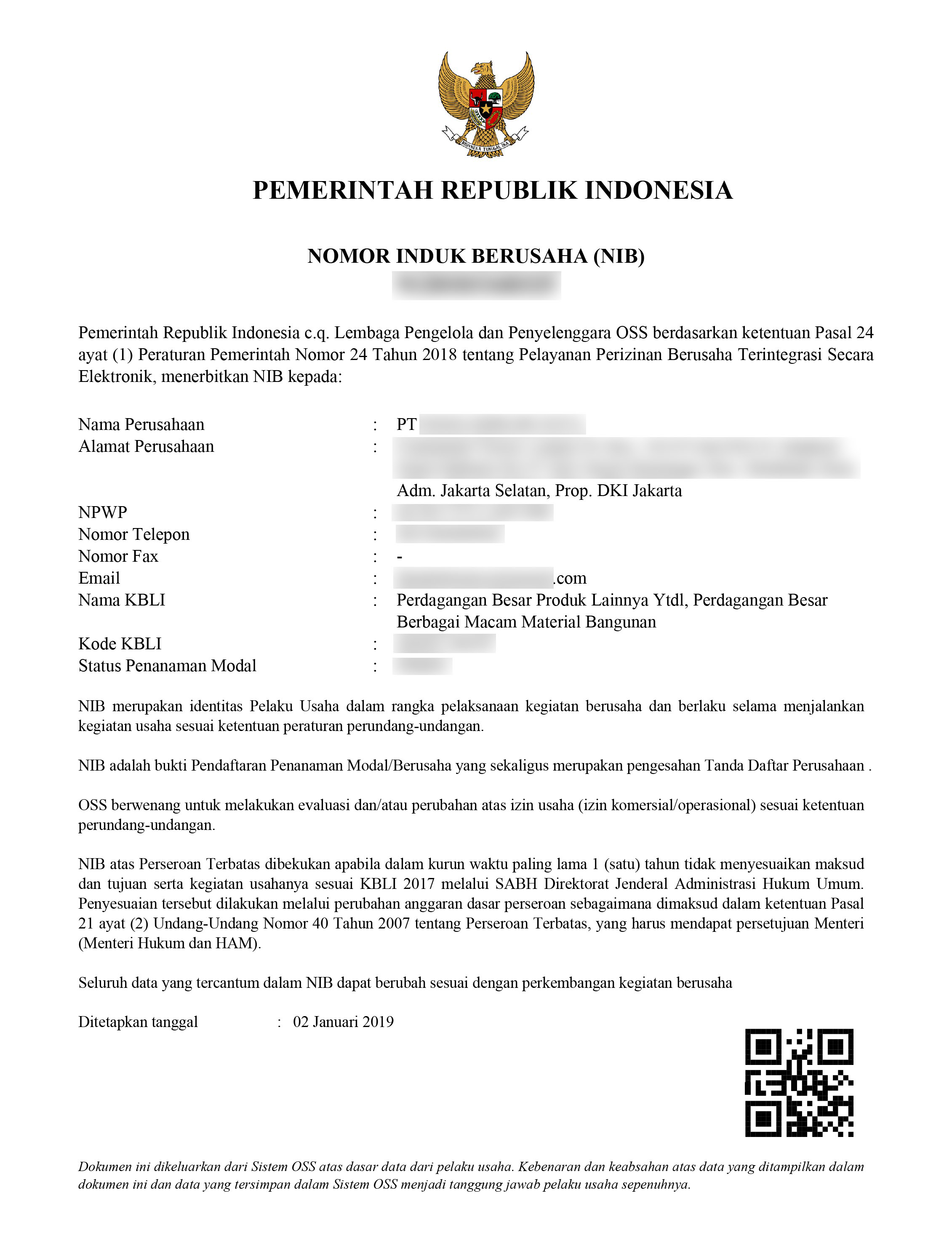 Contoh Surat Nib - KibrisPDR