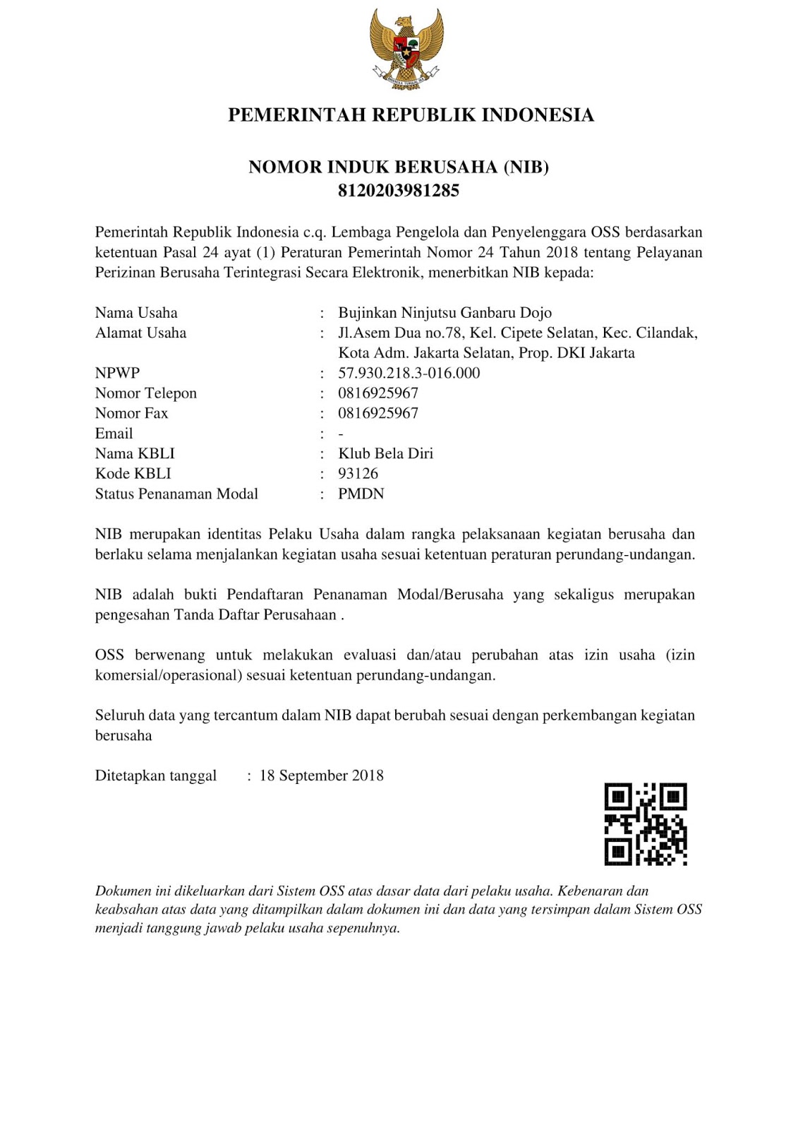 Detail Contoh Surat Nib Nomer 4