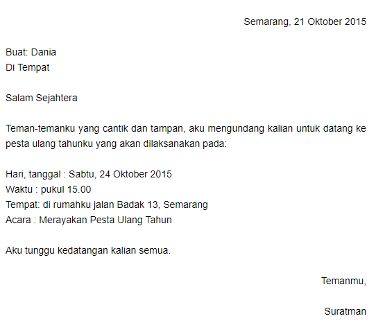 Detail Contoh Surat Non Resmi Nomer 33