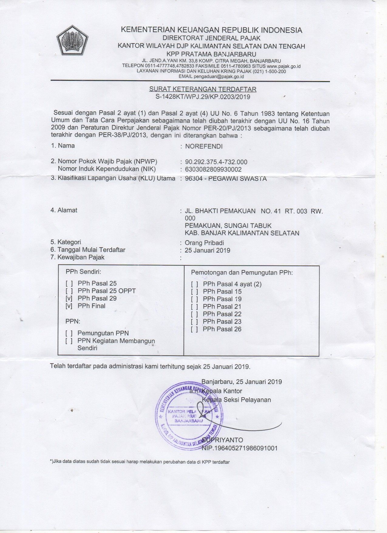 Detail Contoh Surat Npwp Perusahaan Nomer 11