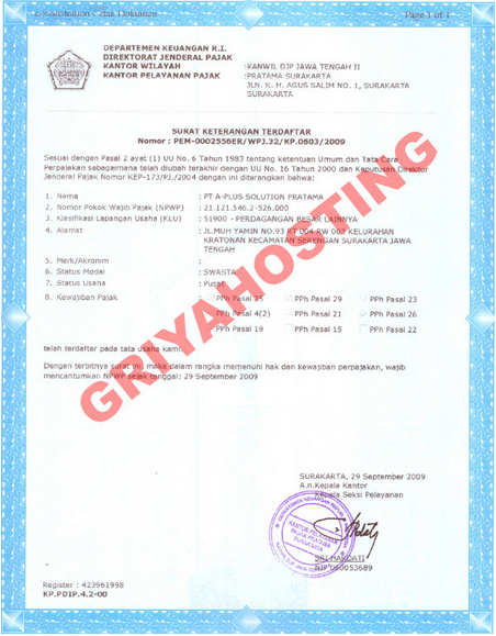 Detail Contoh Surat Npwp Usaha Nomer 45