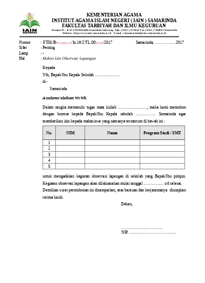 Detail Contoh Surat Observasi Dari Kampus Nomer 16